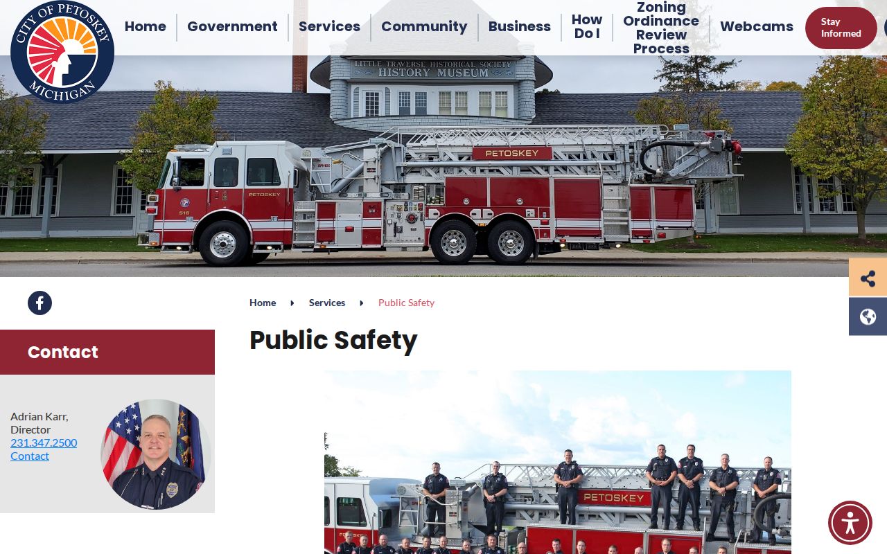 Official Petoskey Department of Public Safety webpage